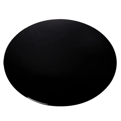 FDCQwyntyrz Schwarzes Tischplattenglas, runde Restaurant-Tischplatten aus gehärtetem Glass, 1/4 Zoll Dicke, abgeschrägte Ersatz-Tischplatten, schwere Platte aus gehärtetem Glass(98CM(38.6.5IN)) von FDCQwyntyrz