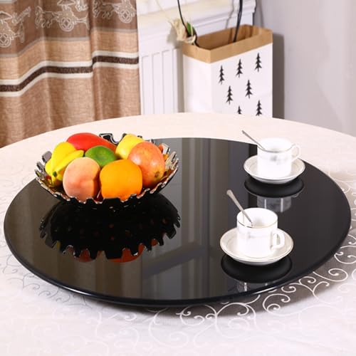 Runde Tischplatte schwarz I Esstische 7MM schwere Glasplatte I Sehr schöne Platte aus gehärtetem Glass 95cm/37.4in, Ersatz-Tischplatte, abgeschrägt poliert, for drinnen und draußen(78CM(30.7IN)) von FDCQwyntyrz