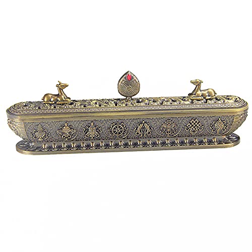 Räuchergefäß, Räucherstäbchenhalter, Räucher-Stäbchen-Halter Incense-Burner, Räucherstäbchenhalter Räuchergefäß, Räucherstäbchen Brenner, für Meditation, Yoga, Spa-Entspannung (Grüne Bronze) von OUCONGK