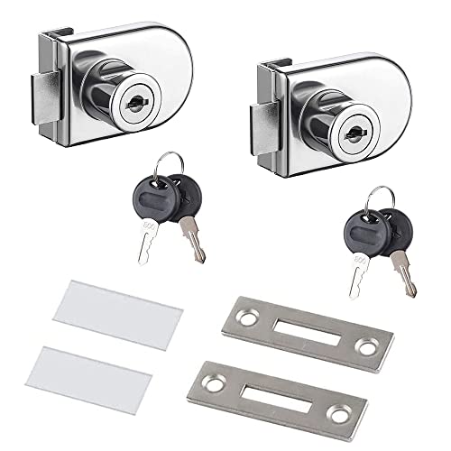 2 Stück Zinklegierung Sicherheitsschloss, Glastüren Sicherheitsschloss, Schloss Aus Zinklegierung, Glass Cabinet Lock, Für Einfamilienhäuser, Flügeltüren, Vitrinen von FDDG