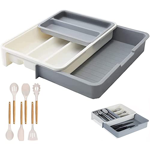 FDDU Besteckkasten Für Schubladen, Schubladeneinsatz Küche, Schubladen Besteckkasten, Ausziehbar Besteckhalter, Für Schubladen Organizer, Besteck, Küchenhelfereinfache AufbewahrungUnd Kochzubehör von FDDU