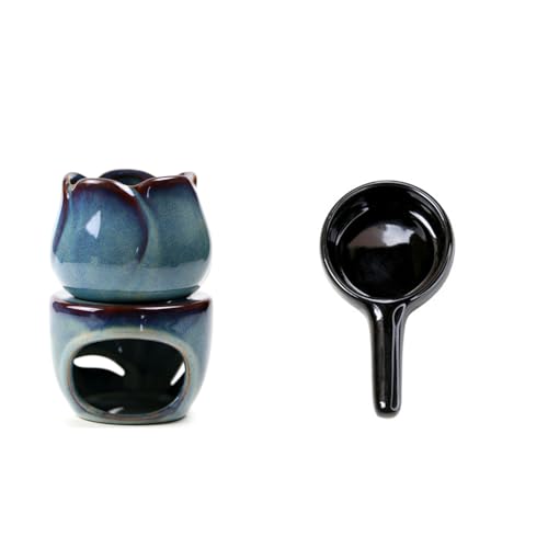 Duftlampe Teelicht, Wachsschmelzbrenner, Keramik Duftlampe Aromalampe, Keramik Duftlampe Für Wachs, Für Ätherische Öle Und Essential Oil Burner, Schlafmittel Entspannung Meditation Verwendet(Blau) von FDDU