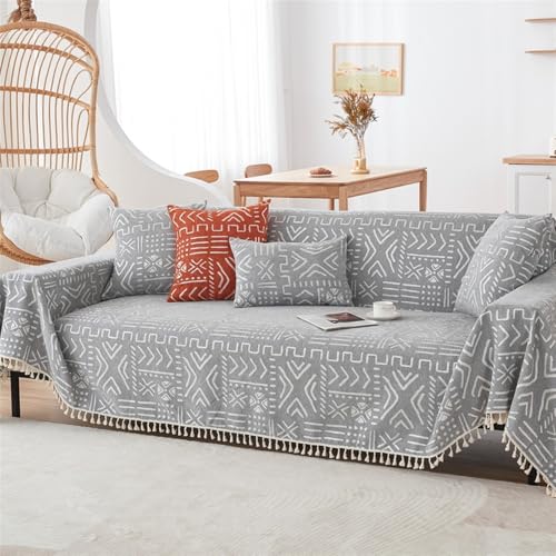 FDDYA Couch Überwurf, Sofa Überzug 1/2/3/4 Sitzer, Sofa Überwurfdecke, Couchüberwürfe Sofabezug Sofaüberwurf Couchdecke Sofaüberwürfe Sofa Bezug Überwurf Sofa Decke(Gray,180X180CM(70X70IN)) von FDDYA