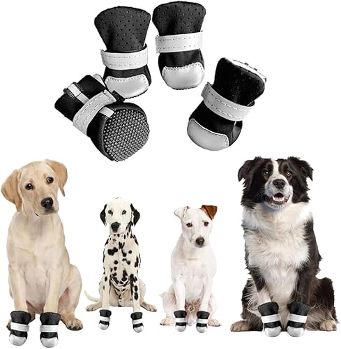 FDEETY Hundeschuhe mit Reflektierenden Riemen Verschleißfeste Anti-Rutsch Oxford-Sohlen Hundeschuhe Pfotenschutz Fürkleine Mittlere und Große Hunde L FDEETY Hundeschuhe mit Reflektierenden Riemen Verschleißfeste Anti-Rutsch Oxford-Sohlen Hundeschuhe Pfotenschutz Fürkleine Mittlere und Große Hunde L von FDEETY