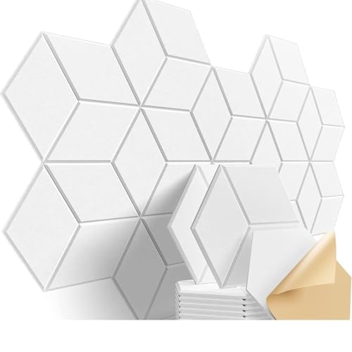 12er Set Hexagonale Polyesterfaser Schallisolierende Wandpaneele – 9 mm Dicke Selbstklebende Akustikplatten für Zuhause, Studio, Musikraum & Büro – Dekorative Schallabsorber Platten in Verschiedenen F 12er Set Hexagonale Polyesterfaser Schallisolierende Wandpaneele – 9 mm Dicke Selbstklebende Akustikplatten für Zuhause, Studio, Musikraum & Büro – Dekorative Schallabsorber Platten in Verschiedenen F von FDEWHAXIRN