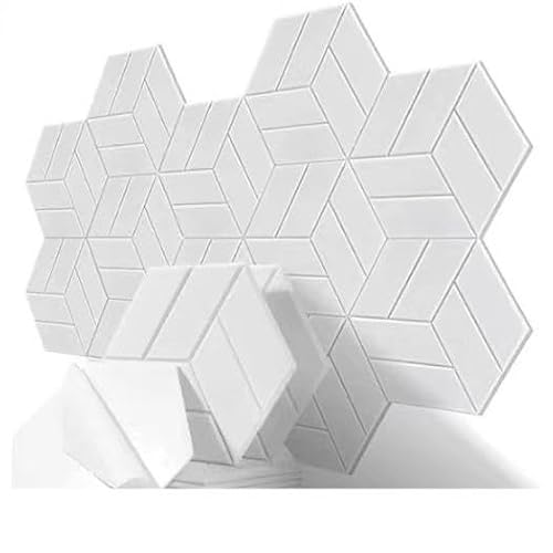 12er Set Hexagonale Polyesterfaser Schallisolierende Wandpaneele – 9 mm Dicke Selbstklebende Akustikplatten für Zuhause, Studio, Musikraum & Büro – Dekorative Schallabsorber Platten in Verschiedenen F von FDEWHAXIRN