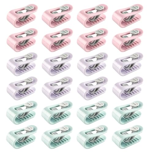FDGGT 24 Stück Bettdeckenklammern, Steppdeckenhalter, Mehrzweck-Kunststoffklammern, Steppdecken-Anti-Rutsch-Clips, Wohnaccessoires von FDGGT