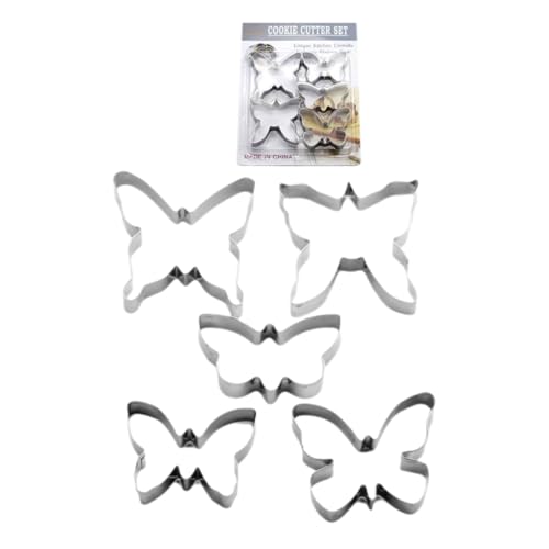 FDHBDF 5 Stück Ausstechformen,Schmetterling geformt Ausstechform, Schmetterlingskeksausstecher in 5 Formen, Formen zum Ausstechen von Keksen und Schinken FDHBDF 5 Stück Ausstechformen,Schmetterling geformt Ausstechform, Schmetterlingskeksausstecher in 5 Formen, Formen zum Ausstechen von Keksen und Schinken von FDHBDF