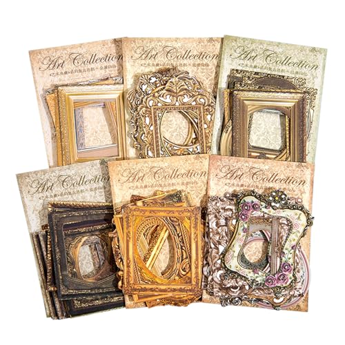 FDHBDF 60 Stück Rahmen Vintage Golden Foto-Rahmen Rahmen Scrapbook Mini Fotorahmen, Retro Dekorative Aufkleber für Journaling Scrapbooking und Vintage Papier FDHBDF 60 Stück Rahmen Vintage Golden Foto-Rahmen Rahmen Scrapbook Mini Fotorahmen, Retro Dekorative Aufkleber für Journaling Scrapbooking und Vintage Papier von FDHBDF