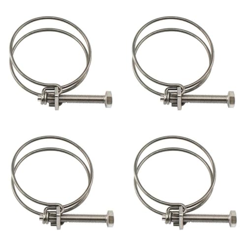 Doppeldraht-Schlauchschellen, 304 Edelstahl, 100–105 mm, robuste Schlauchschellen für Automobil-, Marine-, Sanitär-, Industrieanwendungen, 4 Stück Doppeldraht-Schlauchschellen, 304 Edelstahl, 100–105 mm, robuste Schlauchschellen für Automobil-, Marine-, Sanitär-, Industrieanwendungen, 4 Stück von FDHFKLOP