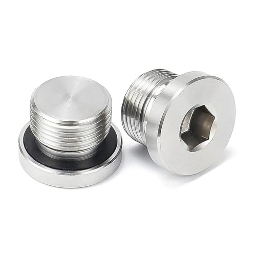 FDHFKLOP Edelstahl 304 G3/8 Innensechskant-Flanschstopfen mit ED-Ring, 2er-Pack, bietet zuverlässige Leistung, einfache Installation von FDHFKLOP