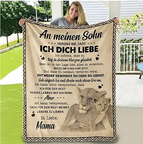 FDHVCB Flanelldecke Personalisierte Geschenke, Decke An Meinen Sohn von Mama, Positive Ermutigung und Liebe Sohn Flanelldecke, Decken Geschenke Für Jungs Weihnachten Geburtstag von FDHVCB