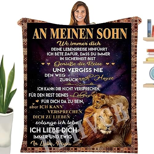 FDHVCB Flanelldecke Personalisierte Geschenke, Decke An Meinen Sohn von Papa, Positive Ermutigung und Liebe Sohn Flanelldecke, Decken Geschenke Für Jungs Weihnachten Geburtstag von FDHVCB