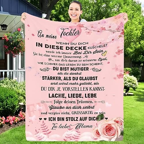 FDHVCB Flanelldecke Personalisierte Geschenke, Decke an Meine Tochtervon Mama, Mutter zu Tochter Briefdecke, Weihnachten Geburtstagsgeschenk Mädchen Flanelldecke von FDHVCB