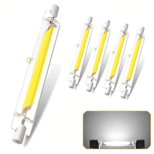 FDHVCB R7S LED 78MM Dimmbar, 10W R7S LED Lampen Kaltweiß 6000K 1000LM, LED R7S Glühbirne Ersatz für 100W Halogenlampen, LED Stab 360° Strahlbeleuchtung, Ohne Flackern, 220-240V, 4Pcs von FDHVCB