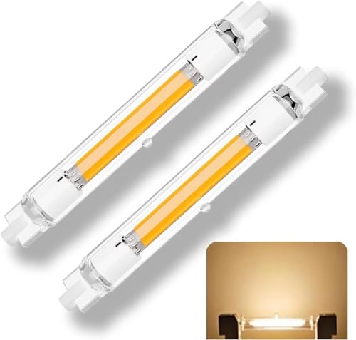 FDHVCB R7S LED 78mm Dimmbar Glühbirne,15W LED R7S COB 78mm Ersatz für 150W Halogenstab, LED Lampen Warmweiß 3000K 1000LM,360°Abstrahlwinkel LED Stab, Kein Flackern, AC 220-240V,2er Pack von FDHVCB