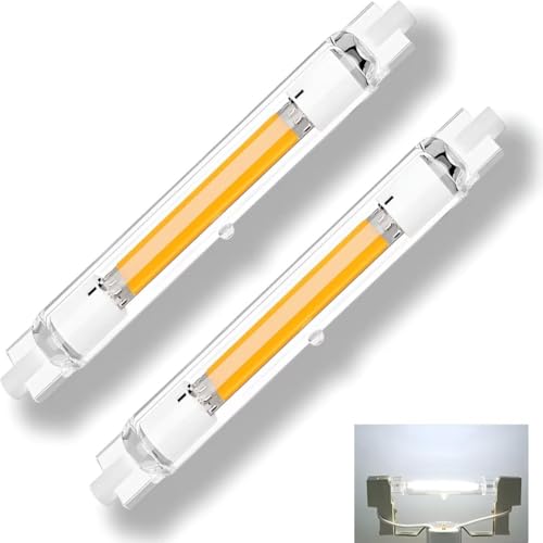 FDHVCB R7s Led 78mm Dimmbar 15W,15W R7s Led Ersatz für 150W Halogenstab Glühbirne, Kaltweiß 6000K, LED R7S COB Leuchtmittel 1000LM, 360°Strahlbeleuchtung, AC 220V-240V, Kein Flackern,2er Pack von FDHVCB
