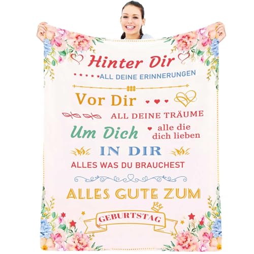 Geburtstag Frauen Personalisierte Decke, Geburtstagsgeschenk für Frauen Kuscheldeck, für Freundin Beste Freundin Mama Schwestern, Super weiche Flanelldecke 150 * 200cm von FDHVCB