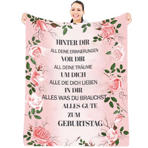 Geburtstag Frauen Personalisierte Decke, Geburtstagsgeschenk für Frauen Kuscheldeck, für Freundin Beste Freundin Mama Schwestern, Super weiche Flanelldecke 150 * 200cm von FDHVCB