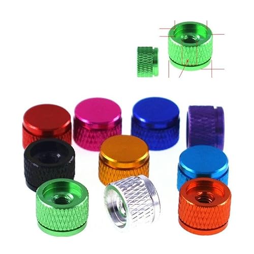 1–10 Stück Aluminium-Rändelmuttern M3,5 M4 Gewinde Sackloch Handfest anziehende Mutter 10 Farben-M3,5 (10 Stück)-Orange von FDIMALTOR