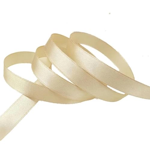 FDIMALTOR (25 Yards/Rolle) Satinband, Geschenkverpackung, Weihnachtsdekoration, DIY-Bänder (6/10/12/15/20/25/40 mm) - Champagner - 40 mm von FDIMALTOR