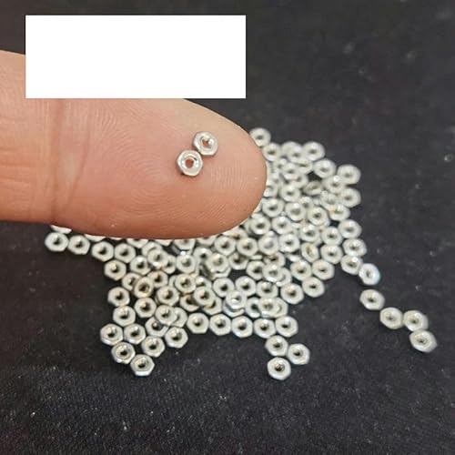 Mutter M1 M1.2 M1.4 M1.6 M2 M2.5 M3 Kleine Schraube Edelstahl und Messing Kleine Sechskantmutter vernickelt-M1.4x0.3 (100 Stück)-Messing vernickelt von FDIMALTOR