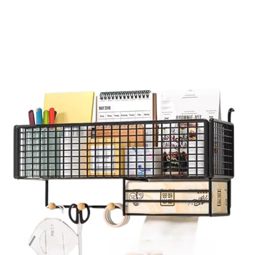 FDJC Büro Schreibtischablagekorb,Schreibtisch Organisationsregal Arbeitsplatzablage Hängekorb,Büromaterialien Wandmontierter Organisato von FDJC