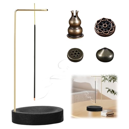 3-In-1 Räucherstäbchenhalter, Räucherstäbchen Halterung Mit Kegel Spule, Räucherstäbchen Halter Holz Basis, 4 Stück Halter Räucherstäbchen, Incense Holder Für Deko Yoga Meditation Home Office von FDJZXW