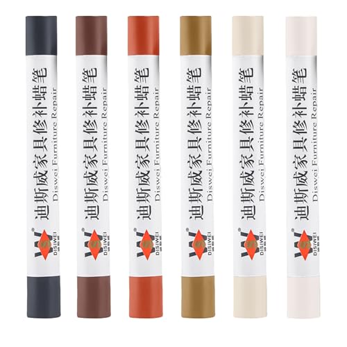 6Farben Holz Reparatur Stift,Möbel Reparatur Set,Holz Hartwachs Reparatur Kit,Holzwachs Reparatur Wachsstäbchen,Zum Auffüllen Reparieren Von Kratzern Und Löchern Auf Möbeln Und Anderen Holzoberflächen von FDJZXW