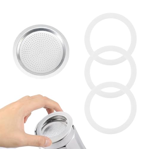 Espressokocher Dichtungsring 6 Tassen Kompatibel Mit Bialetti Ersatzdichtung Silikon Dichtungsringe für Kaffeekannen Dichtungsringe und Filter Ersatzdichtung Geeignet für Espressomaschinen von FDJZXW