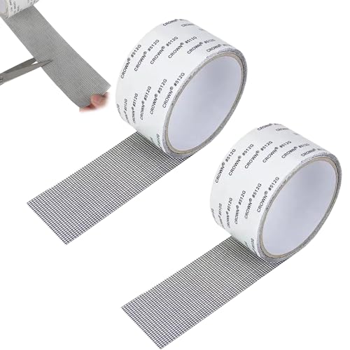 FDJZXW 2 Rolle Fliegengitter Reparatur Set,50mm*5m Reparaturband für Moskitonetz,Strong Adhesive Screen Repair Tape,Selbstklebend Fliegengitter Klebeband,für Fenster Tür Reparatur von FDJZXW