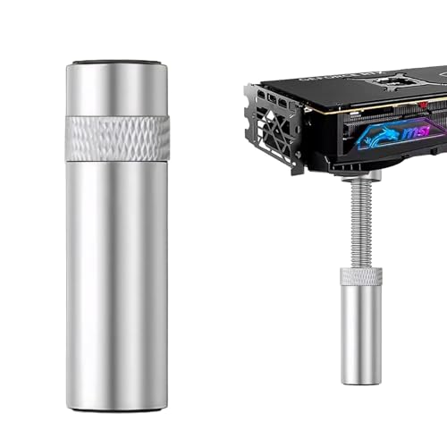 FDJZXW Grafikkarten Halterung, Gpu Halterung, Gpu Sag Bracket, Grafikkarten Halter, Gpu Holder, Grafikkarten Stütze, Magnetlänge Ca.49–80 mm, Einziehbar, Passend für Grafikkartenhalterung (Silber) von FDJZXW