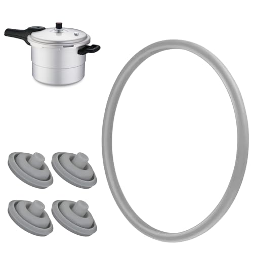 FDJZXW Schnellkochtopf Ersatzteile Kompatibel mit Wmf 22cm Dichtungsring Kochsignaldichtung Kommt mit 4 Stück Ventilstopfen-Silikonkappen Passend für Schnellkochtopfdeckel 2,5l 3l 4,5l, 6,5l 8,5l von FDJZXW