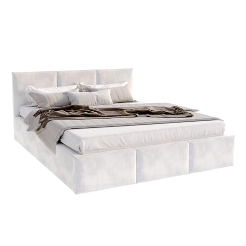 Bett Fresia 140x200 cm mit Lattenrost Stauraum Doppelbett Samt Trinity weiß Bettkasten Bett Fresia 140x200 cm mit Lattenrost Stauraum Doppelbett Samt Trinity weiß Bettkasten von FDM