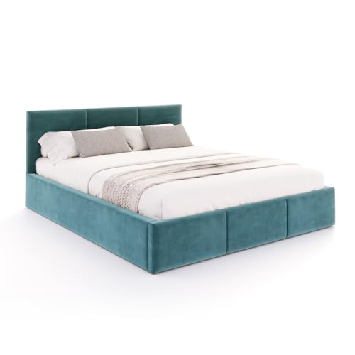 Bett Fresia 180x200 cm mit Lattenrost Stauraum Doppelbett Samt Trinity türkis Bettkasten Bett Fresia 180x200 cm mit Lattenrost Stauraum Doppelbett Samt Trinity türkis Bettkasten von FDM