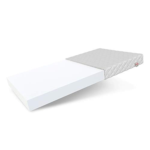 FDM BRESSO Schaumstoffmatratze 90 x 200 cm Polyurethanschaum Matratze Härtegrade H3 (Mittelhart) Höhe 10 cm Zweiseitig Abnehmbarer Bezug Waschbar von FDM