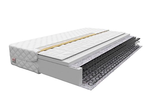 FDM Baby Natura 80 x 160 cm Bonellfederkernmatratze Buchweizen Matratze 14 cm Höhe Kindermatratze Härtegrad H3 (Mittelhart) Polyurethanschaum Bezug Zweiseitig Abnehmbar Waschbar von FDM
