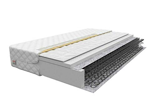 FDM Baby Natura 80 x 180 cm Bonellfederkernmatratze Buchweizen Matratze 14 cm Höhe Kindermatratze Härtegrad H3 (Mittelhart) Polyurethanschaum Bezug Zweiseitig Abnehmbar Waschbar von FDM