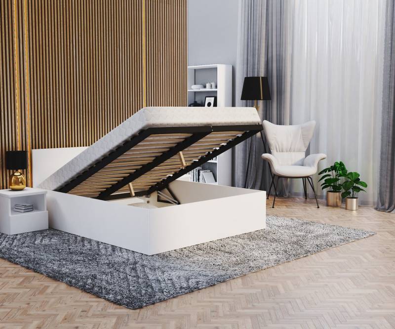 FDM Bettgestell moderner Bettrahmen Doppelbett 120x200, 140x200, 160x200, 180x200cm (Elternbett Doppelbett Gästebett, ohne Matratze inklusive Lattenrost), in vielen Farben erhältlich, sofort Lieferbar von FDM