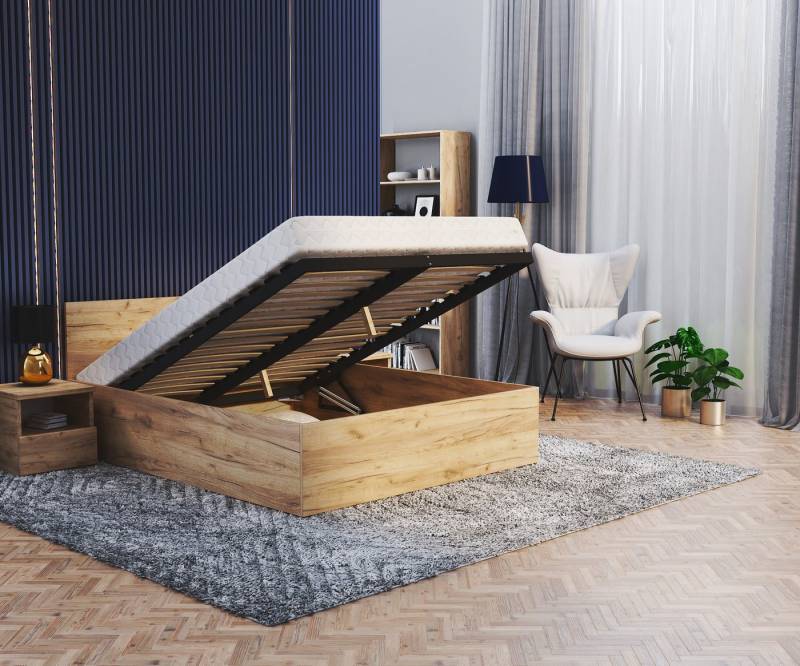 FDM Bettgestell moderner Bettrahmen Doppelbett 120x200, 140x200, 160x200, 180x200cm (Elternbett Doppelbett Gästebett, ohne Matratze inklusive Lattenrost), in vielen Farben erhältlich, sofort Lieferbar von FDM