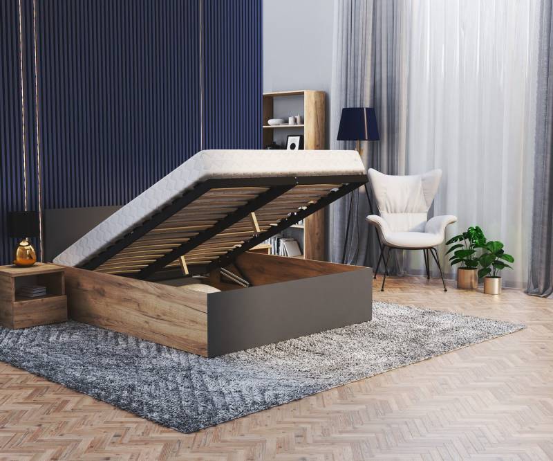 FDM Bettgestell moderner Bettrahmen Doppelbett 120x200, 140x200, 160x200, 180x200cm (Elternbett Doppelbett Gästebett, ohne Matratze inklusive Lattenrost), in vielen Farben erhältlich, sofort Lieferbar von FDM