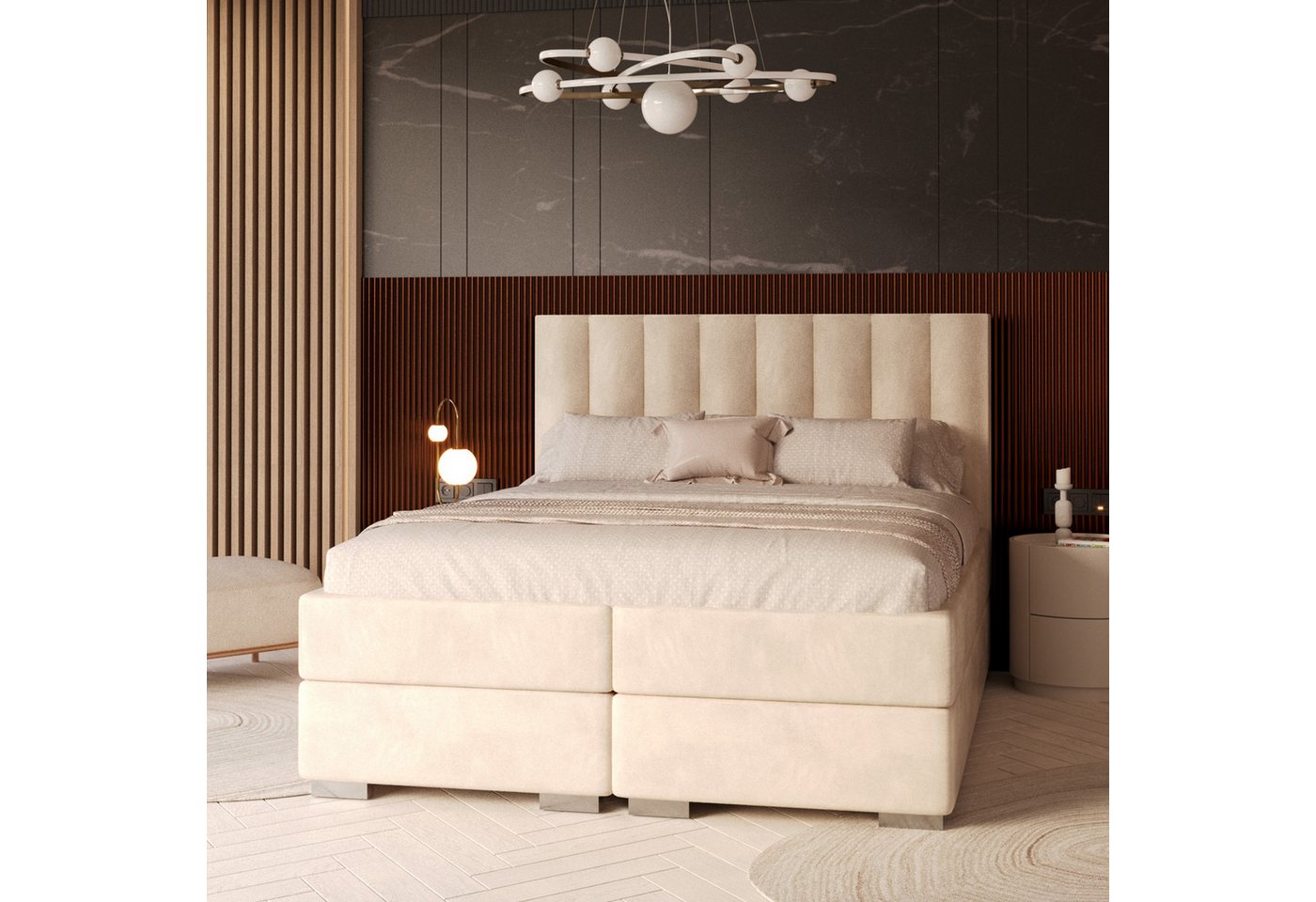 FDM Boxspringbett HEBRON Boxspring Komplettbett Polsterbett Federkernmatratze (verfügbar 140x200 160x200 180x200cm, Bettrahmen, Bett, mit großen gepolsterten Kopfteil, mit Bettkasten zum aufklappen) FDM Boxspringbett HEBRON Boxspring Komplettbett Polsterbett Federkernmatratze (verfügbar 140x200 160x200 180x200cm, Bettrahmen, Bett, mit großen gepolsterten Kopfteil, mit Bettkasten zum aufklappen) von FDM