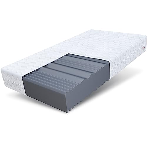 FDM Comfort Plus Schaumstoffmatratze 120x200 cm Höhe 24 cm 7-Liegezonen Matratze Kaltschaum H3 Öko-Tex Allergikergeeignet Bezug Waschbar Abnehmbar Weiß von FDM