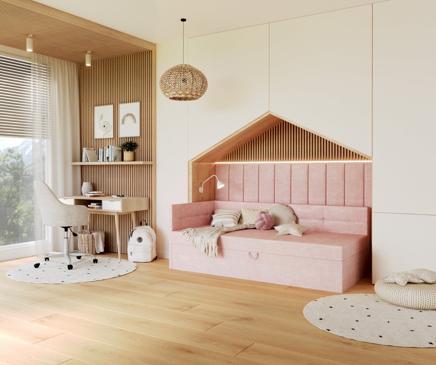 FDM Jugendbett Polsterbett Stauraumbett Springbett 90x200cm, 120x200cm Tagesbett (MADE IN EU - mit hochwertigem Velours Bezug Trinity, Boxspring, Bett, mit gepolsterten Kopf und Seitenteile, mit Bettkasten zum aufklappen), hydraulische Klappfunktion, in Rosa, Creme, Grafit oder Grau FDM Jugendbett Polsterbett Stauraumbett Springbett 90x200cm, 120x200cm Tagesbett (MADE IN EU - mit hochwertigem Velours Bezug Trinity, Boxspring, Bett, mit gepolsterten Kopf und Seitenteile, mit Bettkasten zum aufklappen), hydraulische Klappfunktion, in Rosa, Creme, Grafit oder Grau von FDM