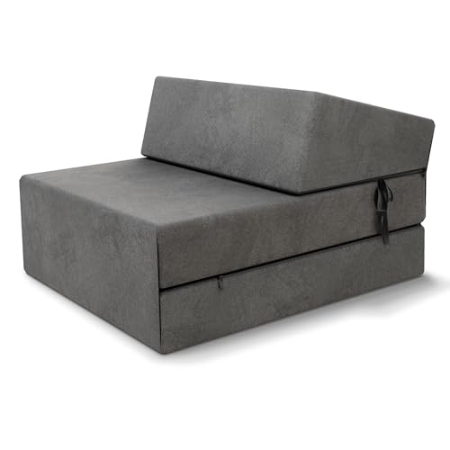 FDM Klappmatratze Suzi 70x200 cm Kaltschaum Gästematratze Höhe 14 cm Härtegrad H3 Öko-Tex Allergikergeeignet Bezug Trinity Waschbar Graphit von FDM