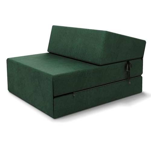 FDM Klappmatratze Suzi 70x200 cm Kaltschaum Gästematratze Höhe 14 cm Härtegrad H3 Öko-Tex Allergikergeeignet Bezug Trinity Waschbar dunkelgrün von FDM