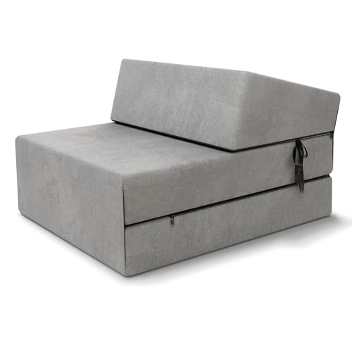 FDM Klappmatratze Suzi 70x200 cm Kaltschaum Gästematratze Höhe 14 cm Härtegrad H3 Öko-Tex Allergikergeeignet Bezug Trinity Waschbar grau von FDM