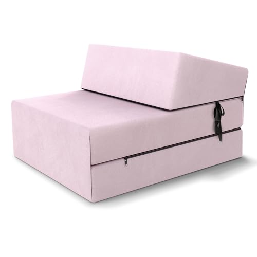 FDM Klappmatratze Suzi 70x200 cm Kaltschaum Gästematratze Höhe 14 cm Härtegrad H3 Öko-Tex Allergikergeeignet Bezug Trinity Waschbar rosa von FDM