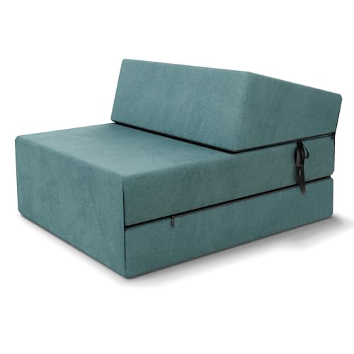 FDM Klappmatratze Suzi 70x200 cm Kaltschaum Gästematratze Höhe 14 cm Härtegrad H3 Öko-Tex Allergikergeeignet Bezug Trinity Waschbar türkis von FDM