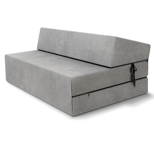 FDM Klappmatratze Suzi Maxi 120x200 cm Kaltschaum Gästematratze Höhe 14 cm Härtegrad H3 Öko-Tex Allergikergeeignet Bezug Trinity Waschbar grau von FDM
